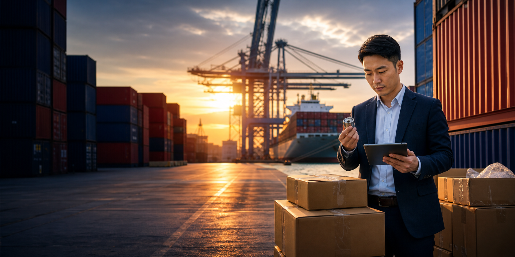 Product sourcing professional inspecting an item before shipping
